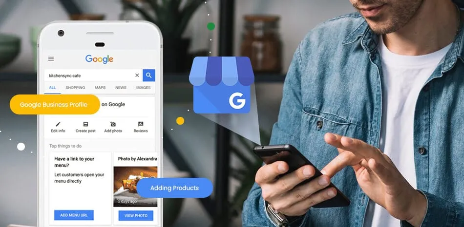 Google Business Profile management panel for a local business