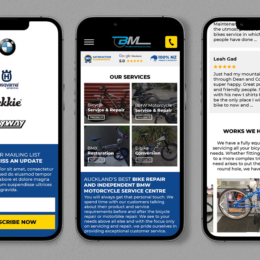 The BM Shop Mobile Website Design